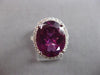 EXTRA LARGE 9.88CT DIAMOND & AAA RHODOLITE 18KT WHITE GOLD OVAL ENGAGEMENT RING