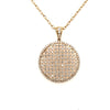 ESTATE LARGE 1.64CT DIAMOND 18KT YELLOW GOLD CIRCULAR ROUND FUN FLOATING PENDANT