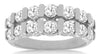 ESTATE 1.50CT DIAMOND 14KT WHITE GOLD 3D CHANNEL 2 ROW WEDDING ANNIVERSARY RING