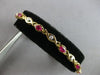 2.66CT DIAMOND & AAA RUBY 14KT YELLOW GOLD ROUND & OVAL XO LOVE TENNIS BRACELET