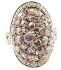 LARGE 4.66CT WHITE & PINK DIAMOND 18K WHITE & ROSE GOLD 3D MULTI SHAPE LOVE RING