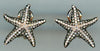 LARGE 1.10CT WHITE & CHOCOLATE FANCY DIAMOND 14KT ROSE GOLD 3D STARFISH EARRINGS
