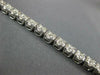 ESTATE WIDE 3.05CT DIAMOND 14KT WHITE GOLD CLUSTER ROUND 4 PRONG TENNIS BRACELET