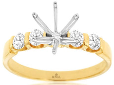 .40CT DIAMOND 14KT 2 TONE GOLD CLASSIC ROUND 6 PRONG SEMI MOUNT ENGAGEMENT RING