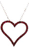ESTATE 1.16CT AAA RUBY 18KT WHITE GOLD CLASSIC OPEN HEART LOVE FLOATING PENDANT