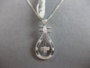 ESTATE .14CT DIAMOND 18KT WHITE GOLD 3D ROUND FLOWER TEAR DROP FLOATING PENDANT