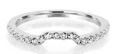 .27CT DIAMOND 18KT WHITE GOLD 3D CLASSIC SEMI CIRCULAR WEDDING ANNIVERSARY RING