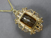 LARGE 12.0CT AAA CITRINE 14KT YELLOW GOLD CUSHION OPEN FILIGREE FLOATING PENDANT