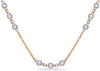 .90CT DIAMOND 14KT ROSE & WHITE GOLD 3D 3 STONE BEZEL BY THE YARD LOVE NECKLACE