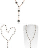 ESTATE AAA TAHITIAN 18KT ROSE GOLD 3D CLASSIC BY THE YARD LARIAT LOVE NECKLACE