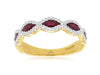 1.02CT DIAMOND & AAA RUBY 14K YELLOW GOLD MARQUISE & ROUND ANNIVERSARY LOVE RING