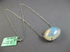 LARGE 7.4CT DIAMOND & AAA AUSTRALIAN OPAL 14KT WHITE GOLD OVAL FILIGREE NECKLACE