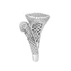 ESTATE LARGE .61CT DIAMOND 18K WHITE GOLD PAVE CRISS CROSS PEAR SHAPE SNAKE RING