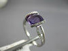 2.08CT DIAMOND & AAA AMETHYST 14KT WHITE GOLD 3D SQUARE TENSION CRISS CROSS RING