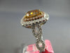 LARGE GIA 4.12CT WHITE PINK & MOCHA DIAMOND 18KT 2 TONE GOLD 3D ENGAGEMENT RING