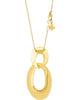 ESTATE .15CT DIAMOND 18KT YELLOW GOLD 3D DOUBLE OVAL LOVE KNOT FLOATING PENDANT
