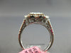 LARGE GIA 1.73CT WHITE PINK & BLUE DIAMOND 18KT WHITE GOLD HALO ENGAGEMENT RING