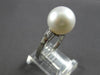ESTATE LARGE .16CT DIAMOND & AAA SOUTH SEA PEARL PLATINUM ENGAGEMENT RING #27791