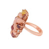 ESTATE 9.96CT DIAMOND & AAA MULTI GEM 18KT ROSE GOLD 3D CLUSTER FLORAL FUN RING