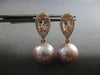 2.39CT DIAMOND & AAA MORGANITE & PINK SOUTH SEA PEARL 18KT ROSE GOLD 3D EARRINGS