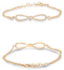 .23CT DIAMOND 14KT ROSE GOLD 3D ROUND INFINITY BOW TIE ADJUSTABLE LOVE BRACELET