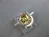 1.65CT DIAMOND & AAA YELLOW TOPAZ 14K WHITE GOLD 3D CUSHION HALO ENGAGEMENT RING