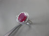 ANTIQUE 2.3CT DIAMOND & RUBY 14KT WHITE GOLD HALO DESIGN ENGAGEMENT RING #3046