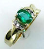 .80CT DIAMOND & AAA EMERALD 14K YELLOW GOLD 3D OVAL & ROUND FRIENDSHIP LOVE RING