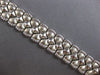 ESTATE WIDE AND LONG 14KT WHITE GOLD 3D MATTE AND SHINY LOVE BRACELET