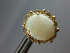 ESTATE LARGE AAA OPAL 14KT YELLOW GOLD OVAL FILIGREE FLOWER STUD EARRINGS #27496