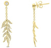 .40CT DIAMOND 14K YELLOW GOLD MULTI LEAF BY THE YARD CHANDELIER HANGING EARRINGS