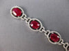 WIDE & LONG 19.22CT DIAMOND & AAA RUBY 14K WHITE GOLD OVAL TENNIS BRACELET 27516
