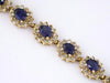 10.45CT DIAMOND & AAA SAPPHIRE 14KT YELLOW GOLD 3D OVAL & ROUND TENNIS BRACELET