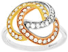 ESTATE .45CT DIAMOND 14KT TRI COLOR GOLD 3D CLASSIC LOVE KNOT FUN RING