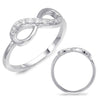 ESTATE .13CT DIAMOND 14KT WHITE GOLD 3D CLASSIC INFINITY LOVE RING