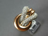 LARGE .84CT DIAMOND 14KT WHITE & ROSE GOLD CLASSIC MULTI ROW LOVE KNOT FUN RING