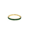 ESTATE .36CT AAA EMERALD 18K YELLOW GOLD 3D CLASSIC ROUND SEMI ETERNITY FUN RING