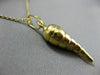 ESTATE 14KT YELLOW GOLD 3D HANDCRAFTED RIDGE ITALIAN HORN PENDANT & CHAIN #25072