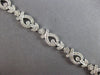 WIDE 2.56CT DIAMOND 14KT WHITE GOLD 3D MULTI LEAF TEAR DROP LOVE TENNIS BRACELET