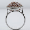 1.59CT WHITE & PINK DIAMOND 18K WHITE & ROSE GOLD PRINCESS CLUSTER CIRCULAR RING