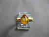 1.35CT DIAMOND & AAA CITRINE 14K YELLOW GOLD 3D OVAL & ROUND 3 STONE RING #27963