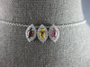 .54CT DIAMOND & AAA MULTI GEM 14K WHITE GOLD MARQUISE SHAPE & ROUND HALO PENDANT
