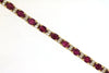 7.02CT DIAMOND & AAA RUBY 14KT YELLOW GOLD CLASSIC OVAL & ROUND TENNIS BRACELET