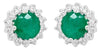 .55CT DIAMOND & AAA EMERALD 14KT WHITE GOLD ROUND HALO FLOWER FUN STUD EARRINGS