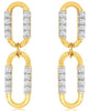 ESTATE .48CT DIAMOND 14K 2 TONE GOLD DOUBLE OVAL PAPERCLIP LINK HANGING EARRINGS