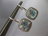 5.65CT DIAMOND & AAA AQUAMARINE 14KT WHITE GOLD HALO LEVERBACK HANGING EARRINGS