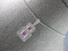 .76CT DIAMOND & AAA PINK SAPPHIRE 14KT WHITE GOLD DOUBLE SQUARE FLOATING PENDANT