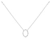 .25CT DIAMOND 14KT WHITE GOLD ROUND & BAGUETTE OVAL CIRCLE OF LIFE LOVE NECKLACE