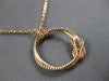 .03CT DIAMOND 14KT ROSE GOLD 3D SOLITAIRE LOVE KNOT CIRCLE OF LIFE FUN NECKLACE