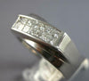 ESTATE WIDE .52CT DIAMOND 18K WHITE GOLD 3D PRINCESS INVISIBLE CLASSIC MENS RING